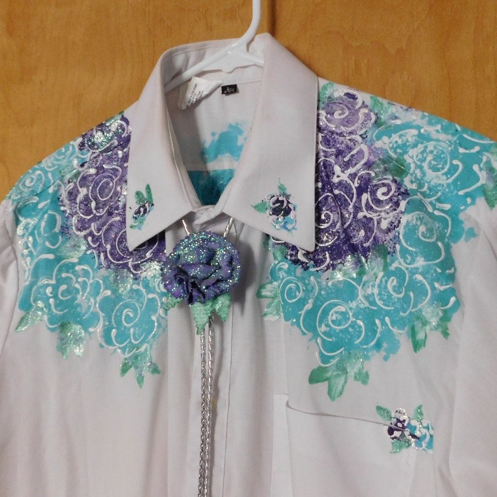 Vintage Painted Western Button Up